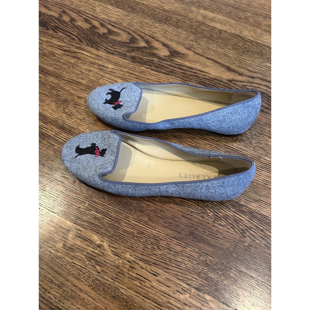 Talbots Flats Womens size 5M Gray Slip On Scottie Dog Embroidery Preppy Casual - Picture 9 of 9
